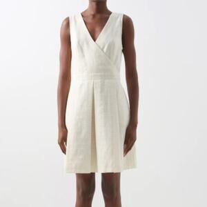 Lisa Marie Fernandez Wrap Effect Cotton Cream Mini Dress 1